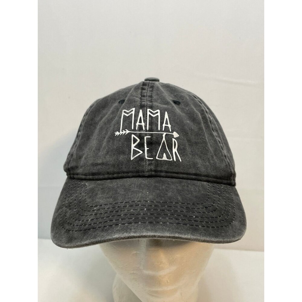 Mama Bear hat cap 6 1/2" strap back gray